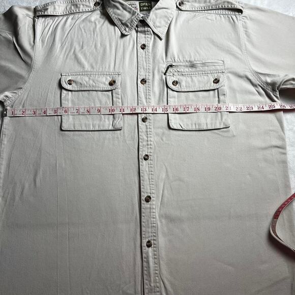 Merrill & Forbes Outfitter drill & twill Men’s Button Down Beige Shirt sz Large - Picture 3 of 7